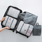 Kit 7 Bolsas Organizadoras Para Mala de Viagem STORAGE BAG - [PAGUE 4 LEVE 7 - SUPER PROMOÇÃO POR TEMPO LIMITADO] Direct Ofertas Cinza 